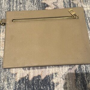 LOEWE T Pouch Leather Clutch Bag